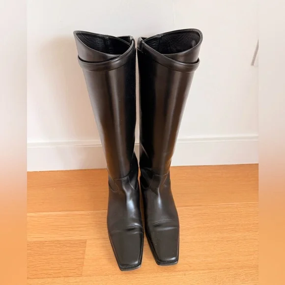 Toteme Black Tall Leather Riding Boots retail $1200 - Picture 6 of 11
